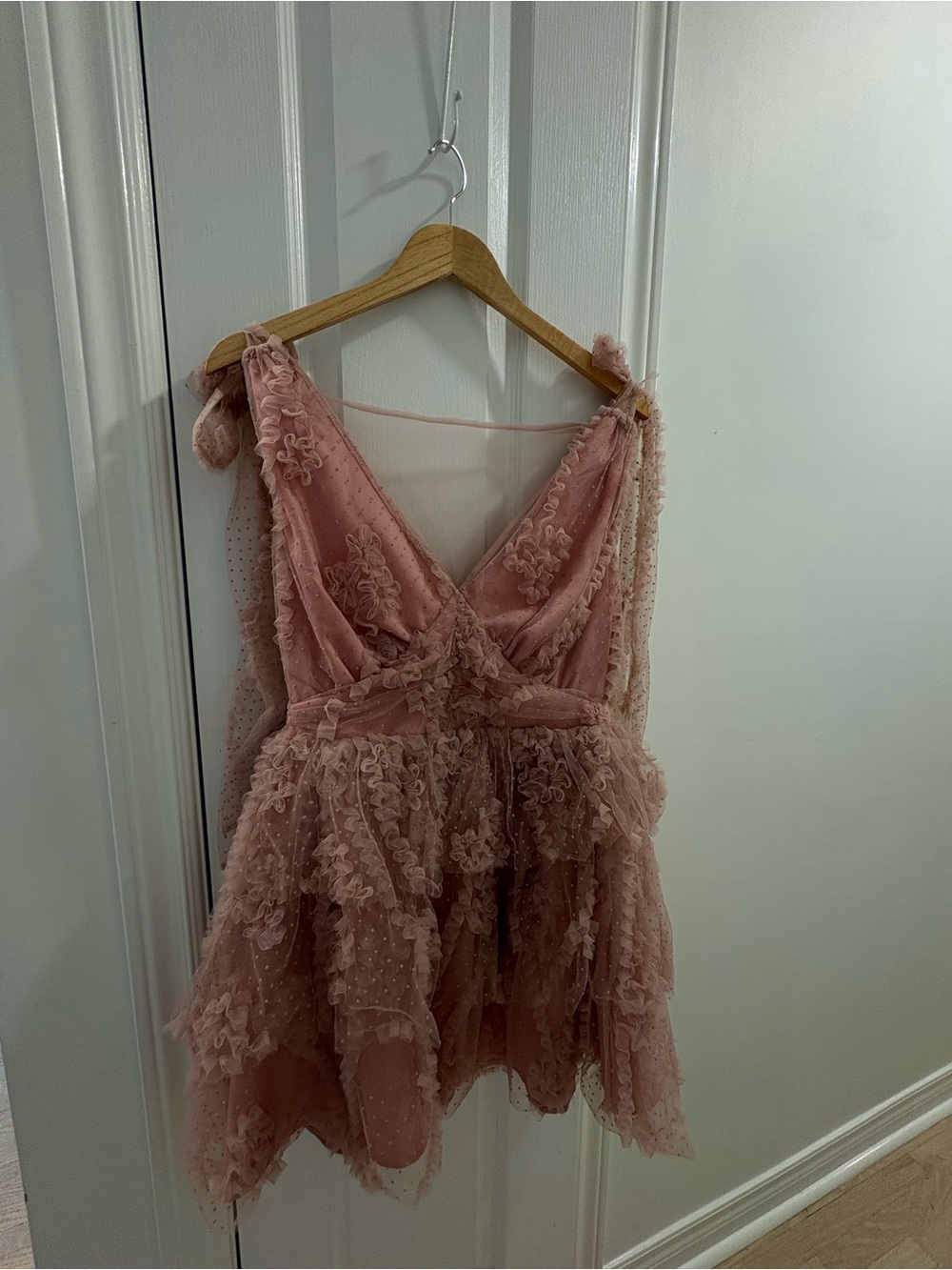 Delicate Blush Pink Lace Party Dress